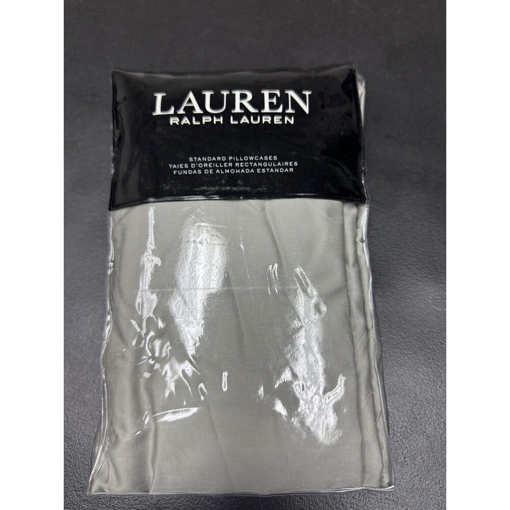 Lauren Ralph Lauren Set Of 2 Spencer 475TC Cotton Sateen Pillowcases , Gray